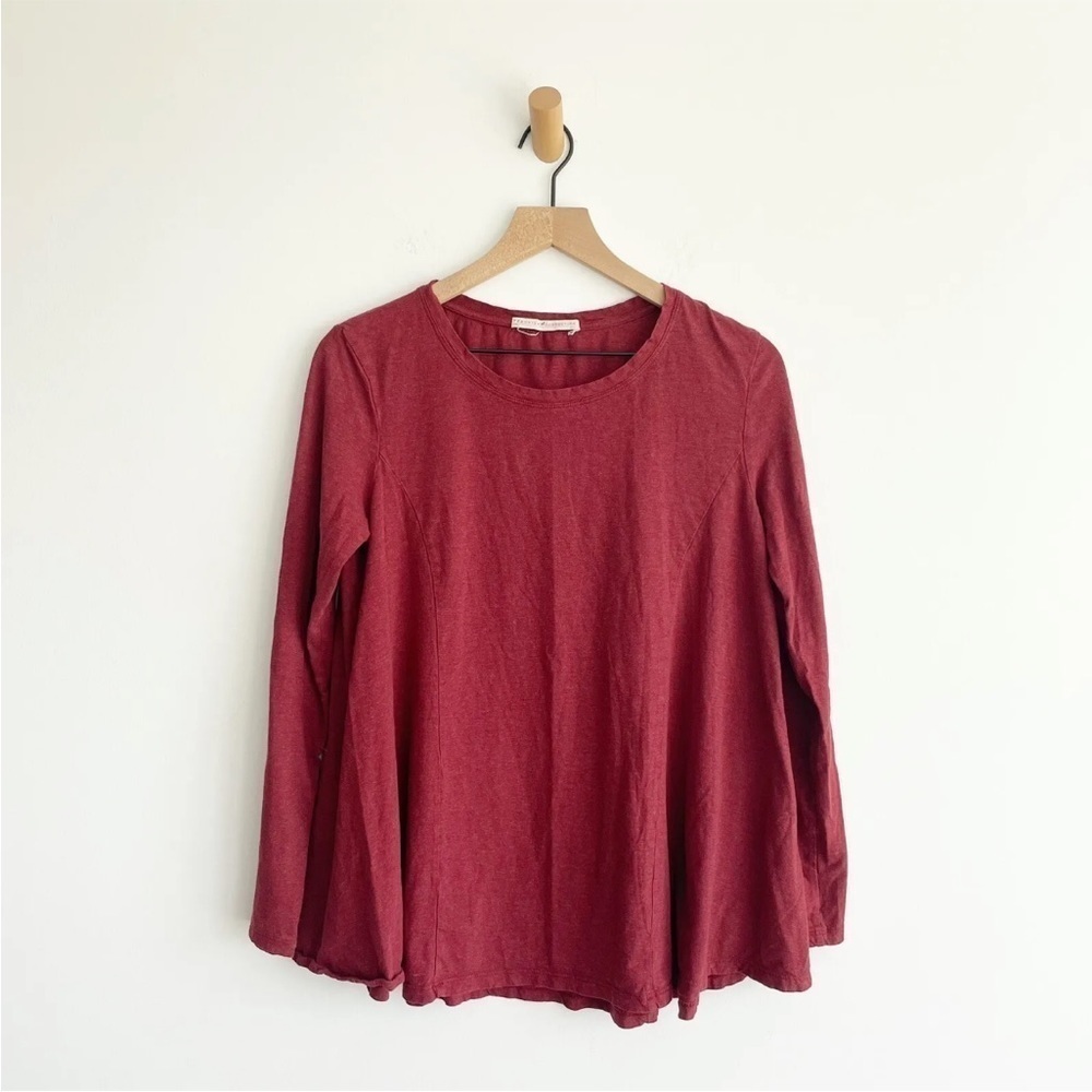 Peruvian Connection Women's LS Shirt Top Pima Cotton Rust Red Size XS